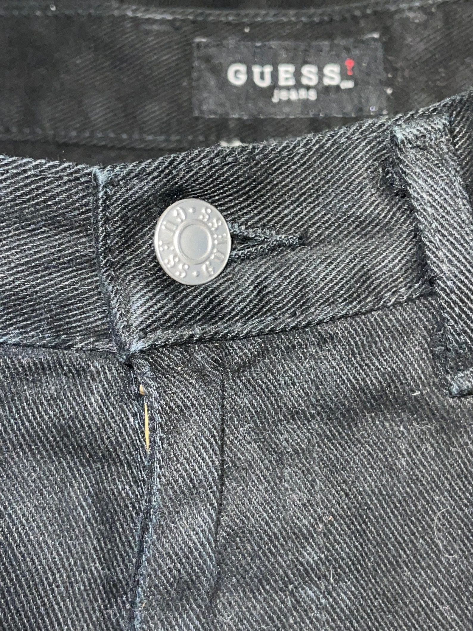 Vintage Guess USA Jeans Marciano Black Denim 28 Inch Waist High