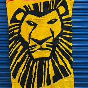 Rare Vintage Disney The Lion King Broadway Musical Beach Towel Simba Mufasa VTG