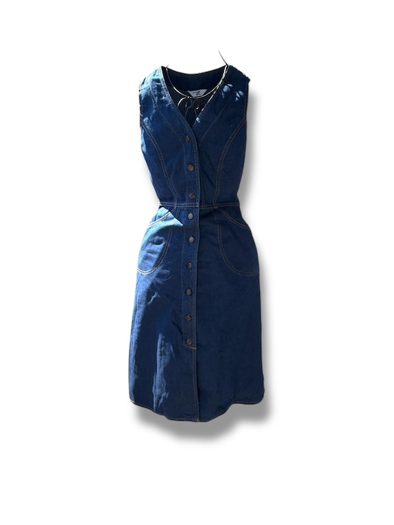 Vintage 70s Levis Denim Sundress Fitted Button Front Dress Brass Buckle in  Back Front Pockets SMALL - Etsy