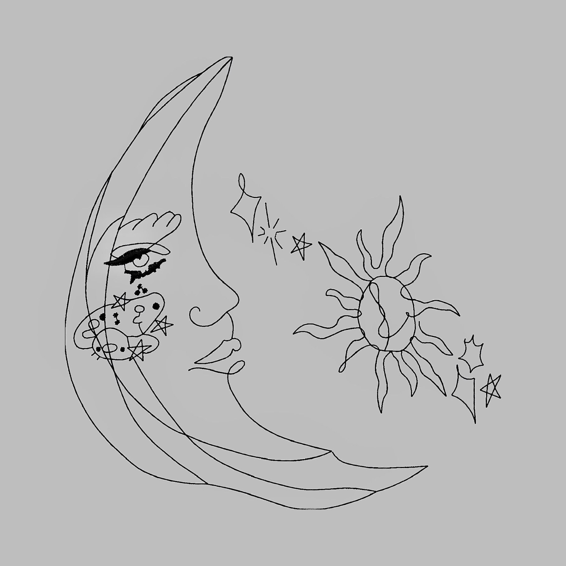 Sun moon and stars jessecmault file  etsy