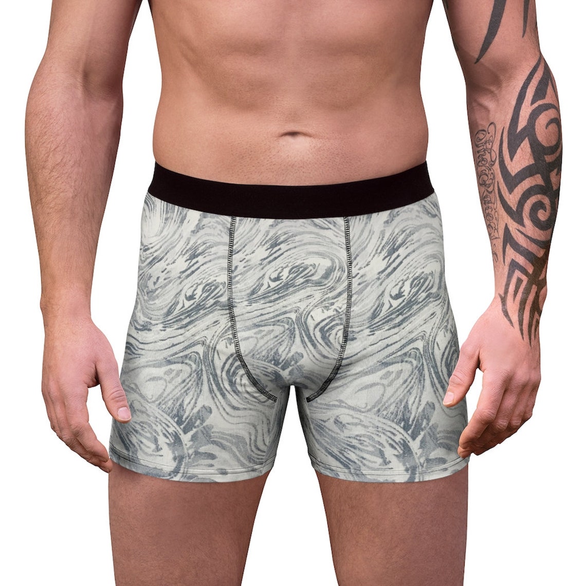 MEN BOXER BRIEFS Men Printed Boxer Polyester Underwear Etsy