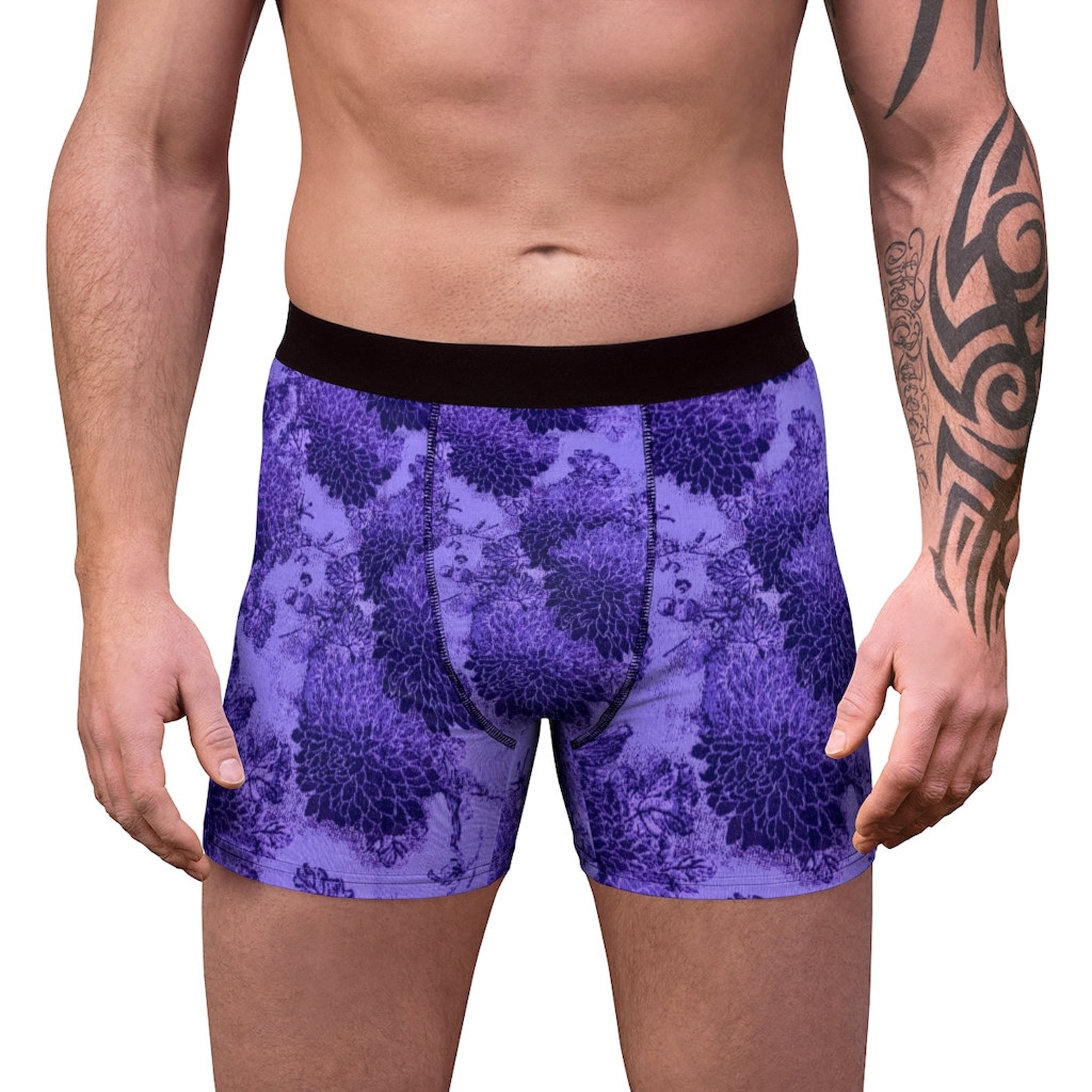 MEN BOXER BRIEFS Men Printed Boxer Polyester Underwear Etsy