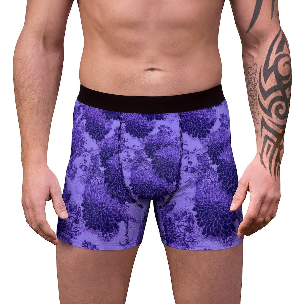 MEN BOXER BRIEFS Men Printed Boxer Polyester Underwear Etsy