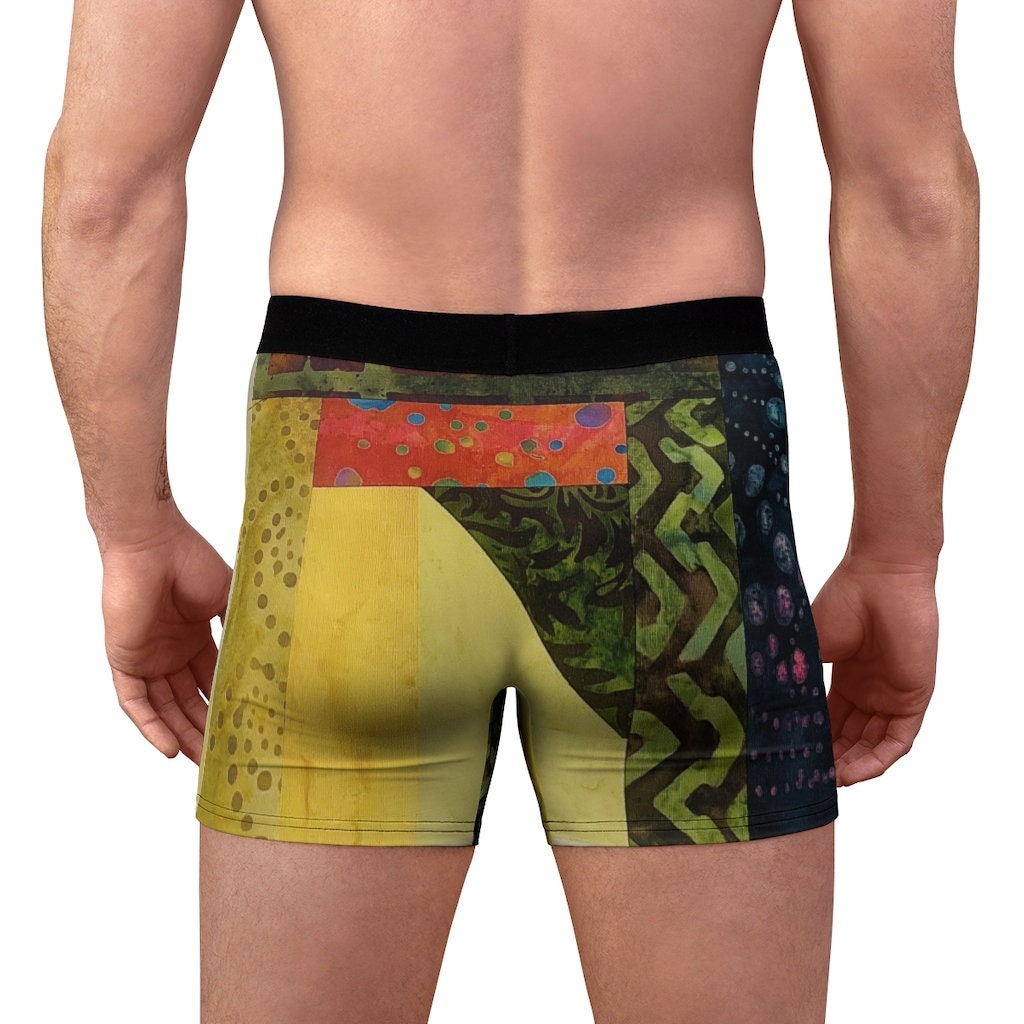 MEN BOXER BRIEFS Men Printed Boxer Polyester Underwear Etsy
