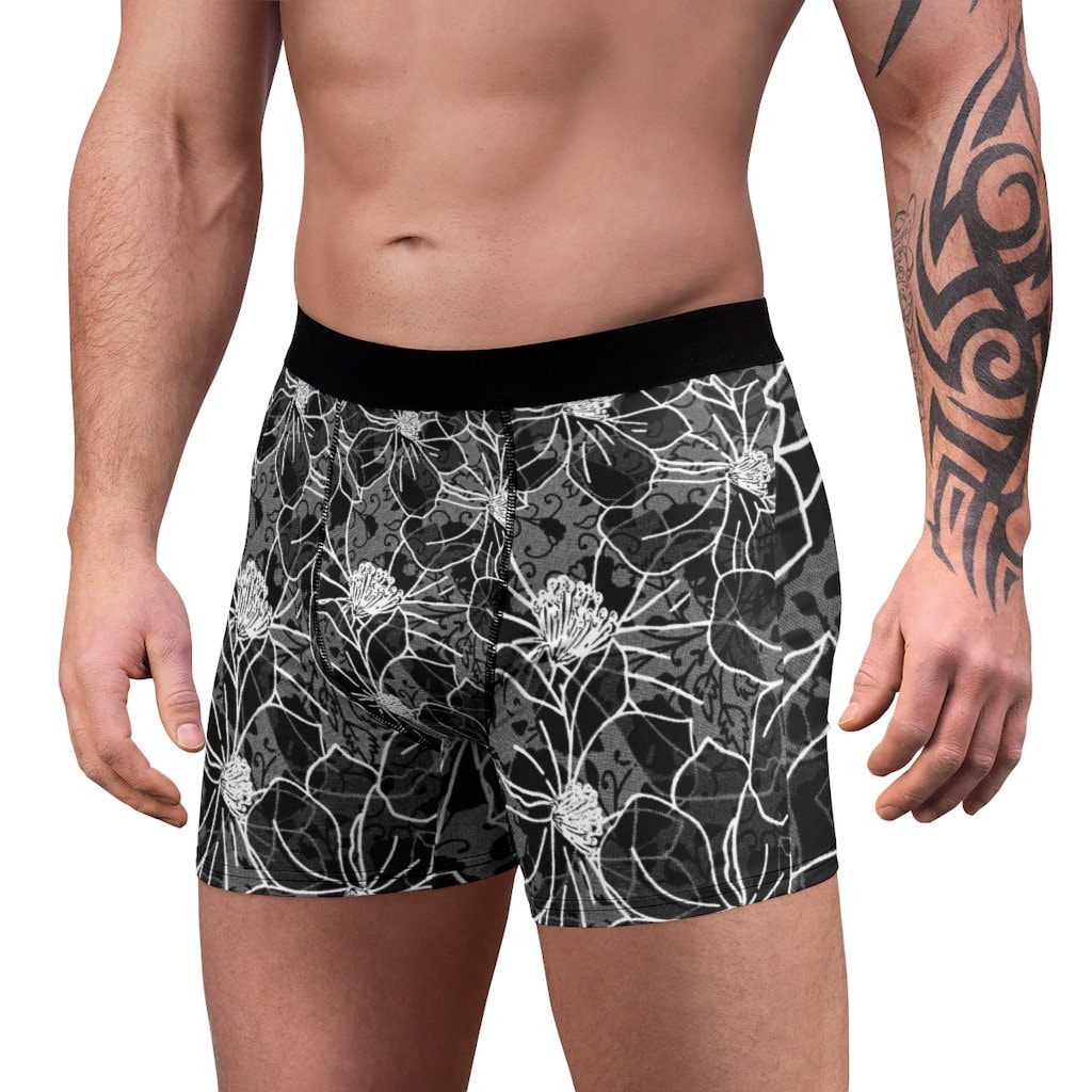 MEN BOXER BRIEFS Men Printed Boxer Polyester Underwear Etsy