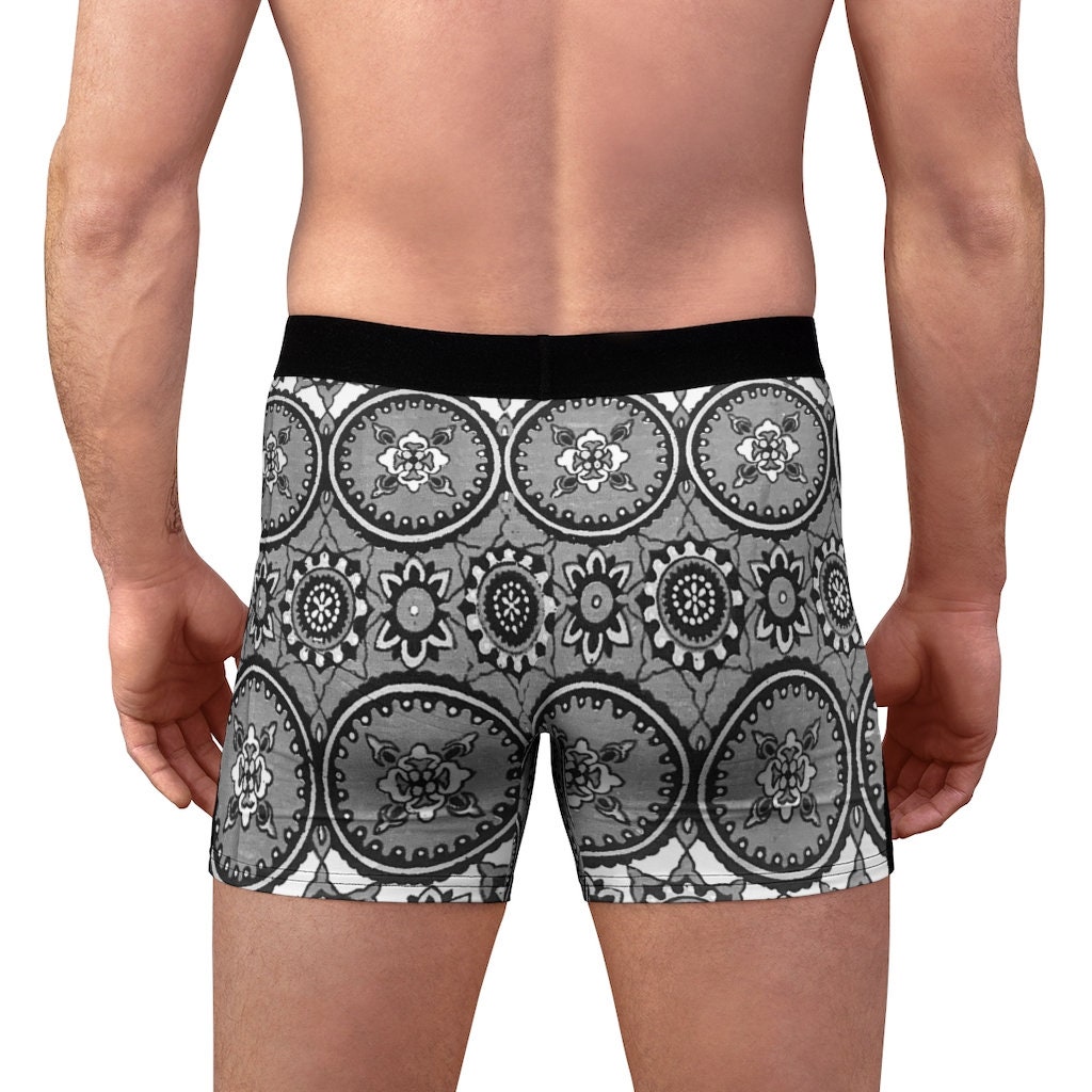 MEN BOXER BRIEFS Men Printed Boxer Polyester Underwear Etsy
