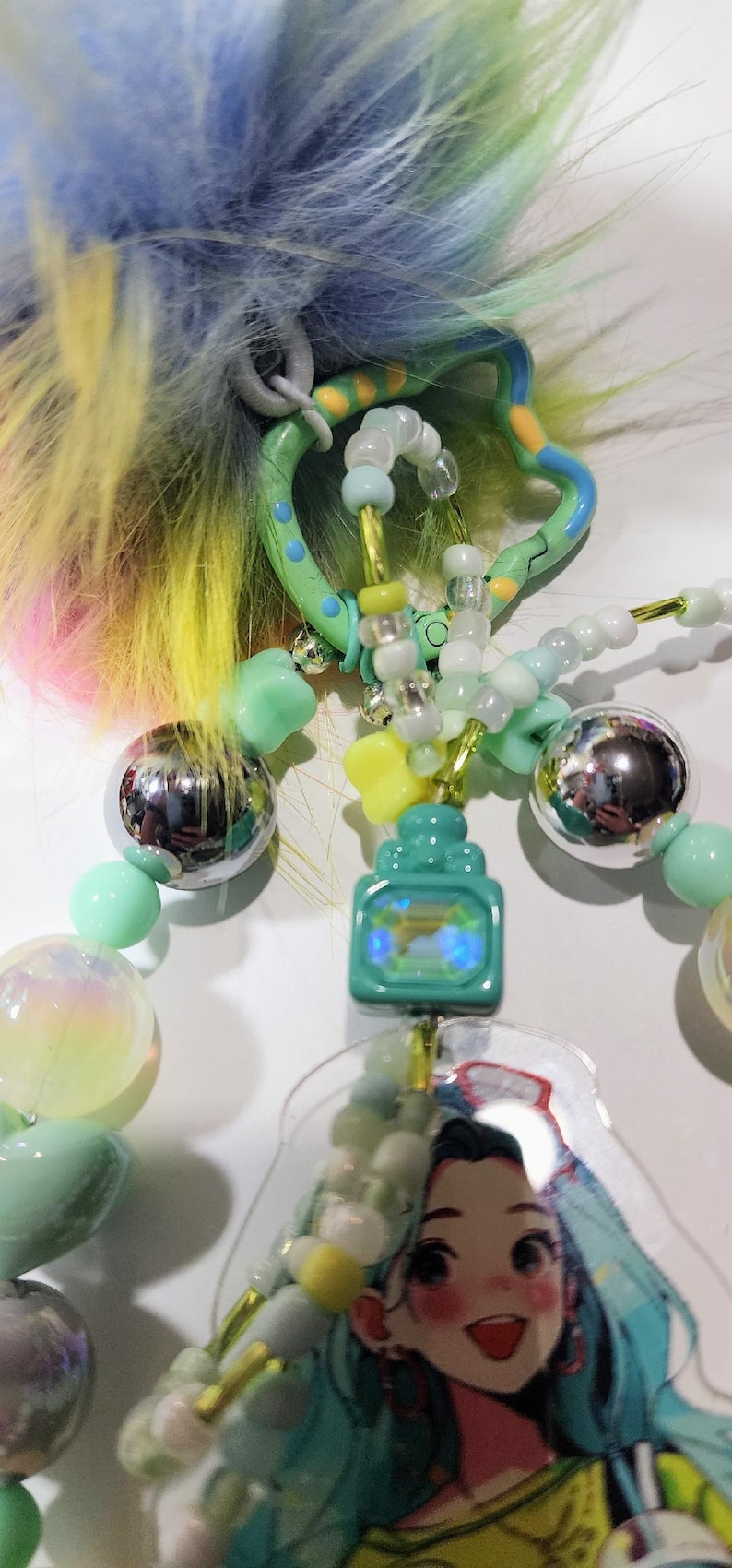 Largecute Anime Phone Clip Key Chain Bag Chain Pastel Sunshine Rainbow