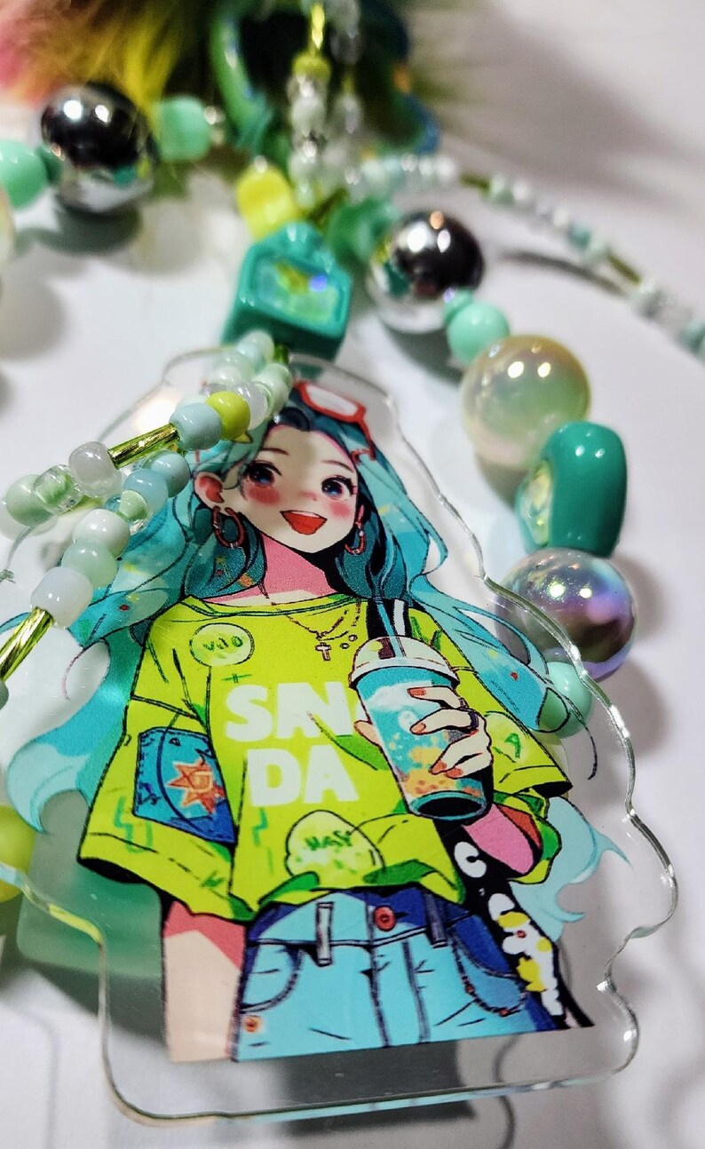 Largecute Anime Phone Clip Key Chain Bag Chain Pastel Sunshine Rainbow