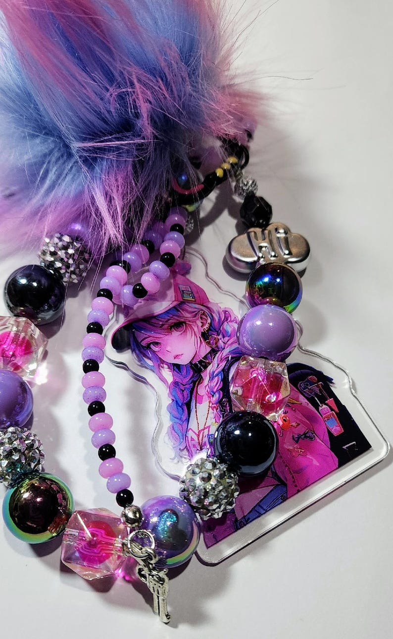 Largecute Anime Phone Clip Key Chain Bag Chain Pastel Sunshine Rainbow