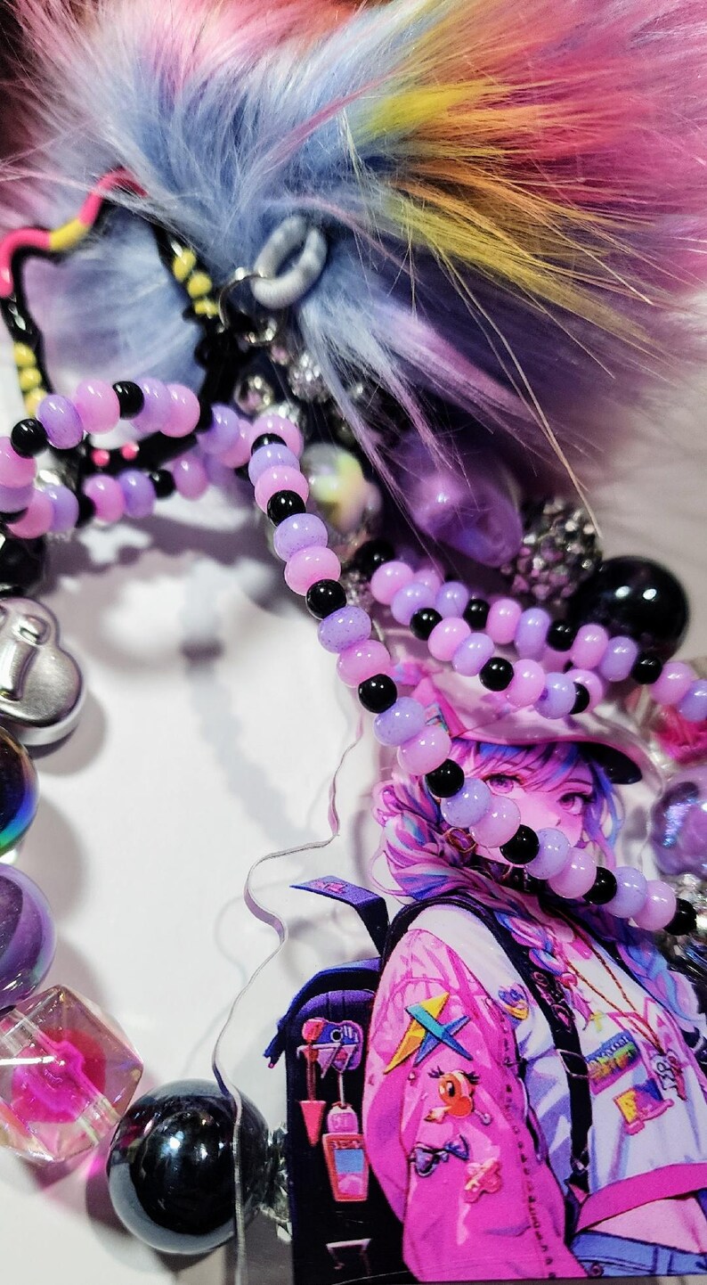 Largecute Anime Phone Clip Key Chain Bag Chain Pastel Sunshine Rainbow