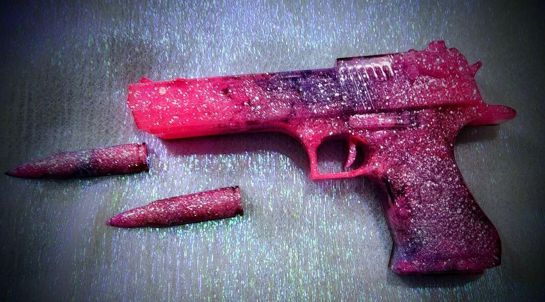 Galaxy Gun Large Resin Hand Gun Galaxy Glitter Design I One of A Kind