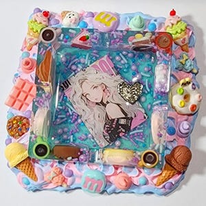ADORABLE~Large Anime Kawaii Candy 3D Ice Cream Decoden Resin Decorative ART Trinket Dish/Ashtray Square- Great Gift Idea!