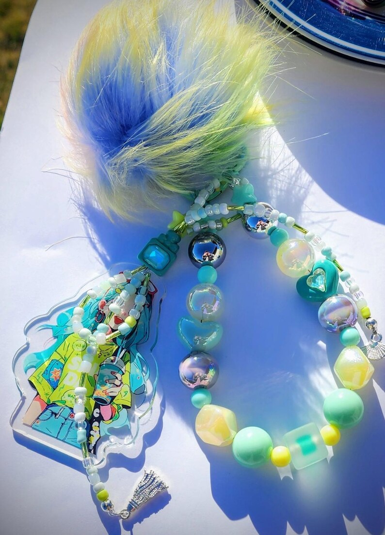 Largecute Anime Phone Clip Key Chain Bag Chain Pastel Sunshine Rainbow