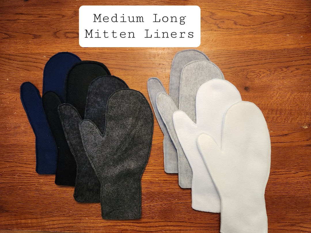 Medium Long Women's Fleece Mitten Liners Etsy