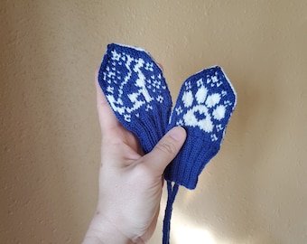 Little Husky Mittens Pattern, knitting pattern, baby, children