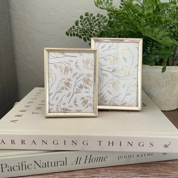 Vintage Set of 2 Mini Brass Photo Frames