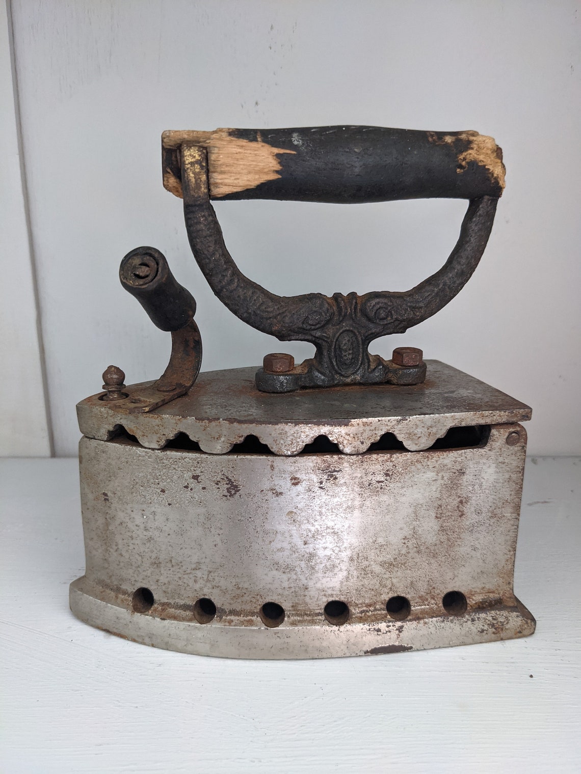 Antique charcoal iron with insert rare SAD heavy iron Etsy