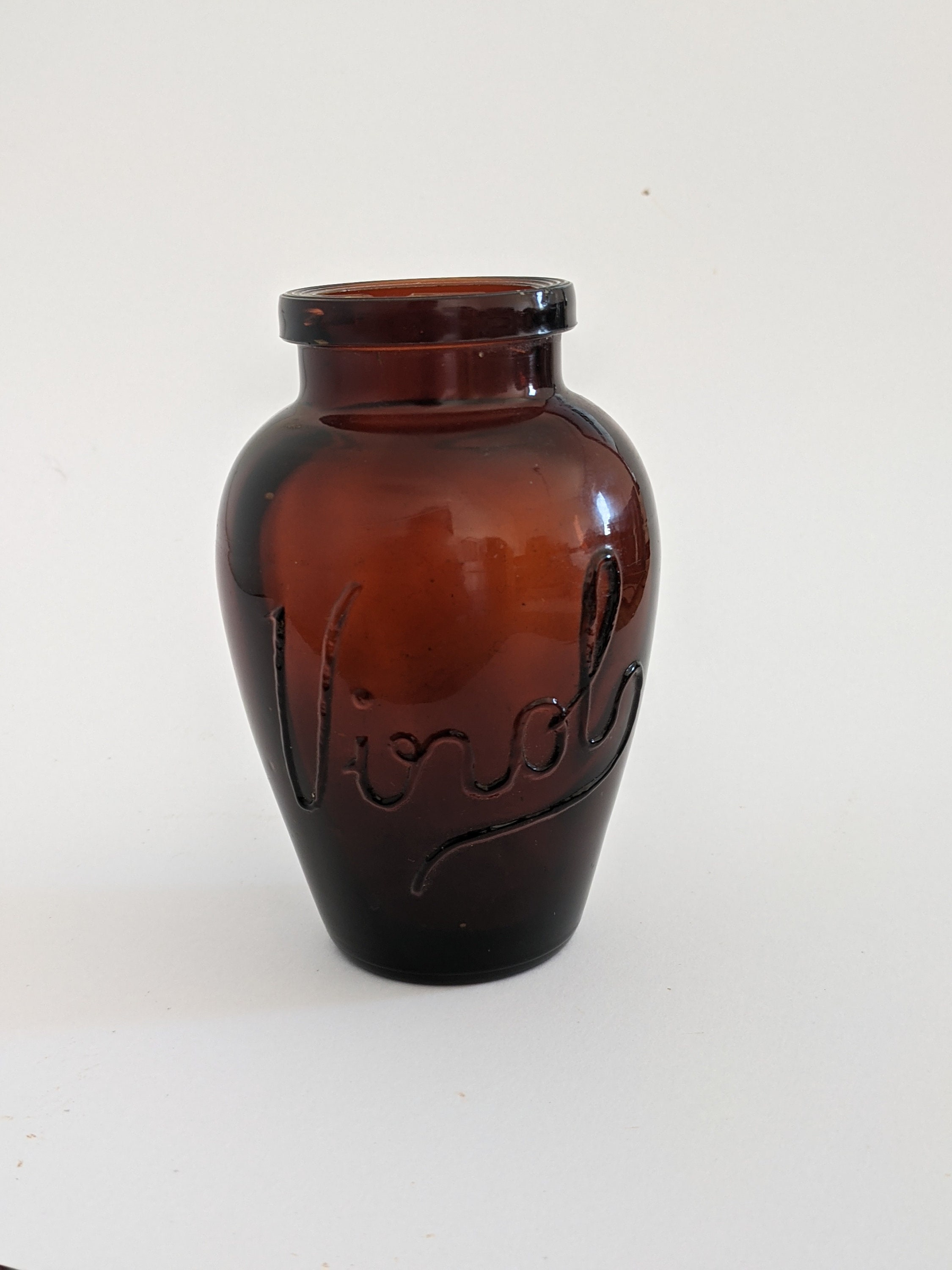 Vintage Virol medicine jar amber brown glass 1920s pen pot Etsy