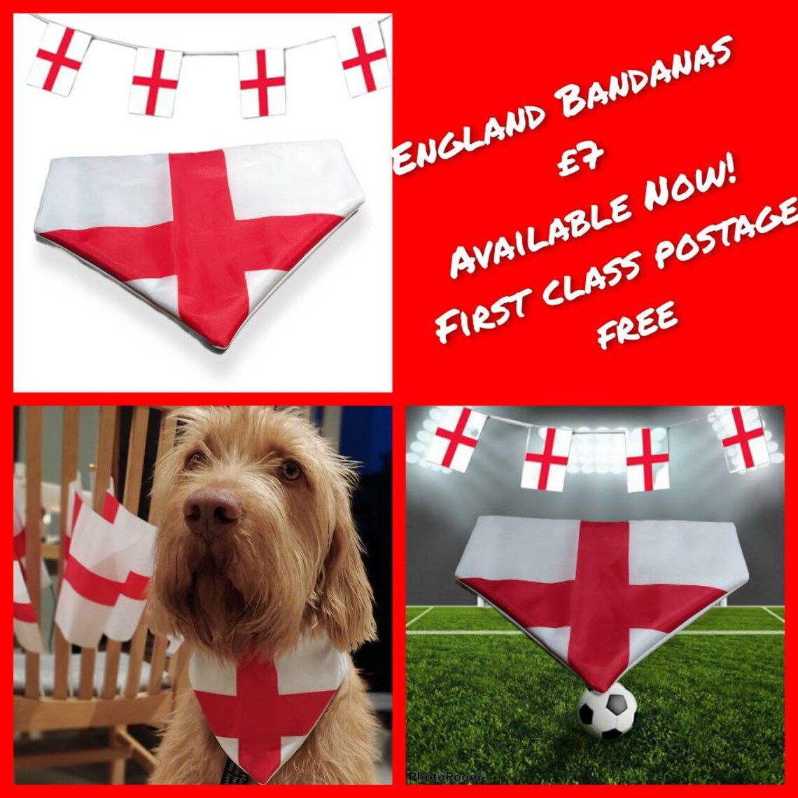 England bandana dog puppy football supporter neckerchief st Etsy