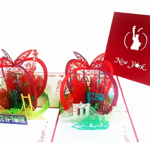 New York City Big Apple Pop Up Card - Karta 3D, Karta pop-up na Dzień Matki, Karta okolicznościowa, Karty pop-up na rocznicę, Karta pop-up na urodziny