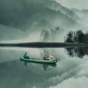 Lost World | Mountains | Scenic | Reflections | Canoe | Boating | Water | Island | Winter | Landscape | Water | Lake | Digital Prints