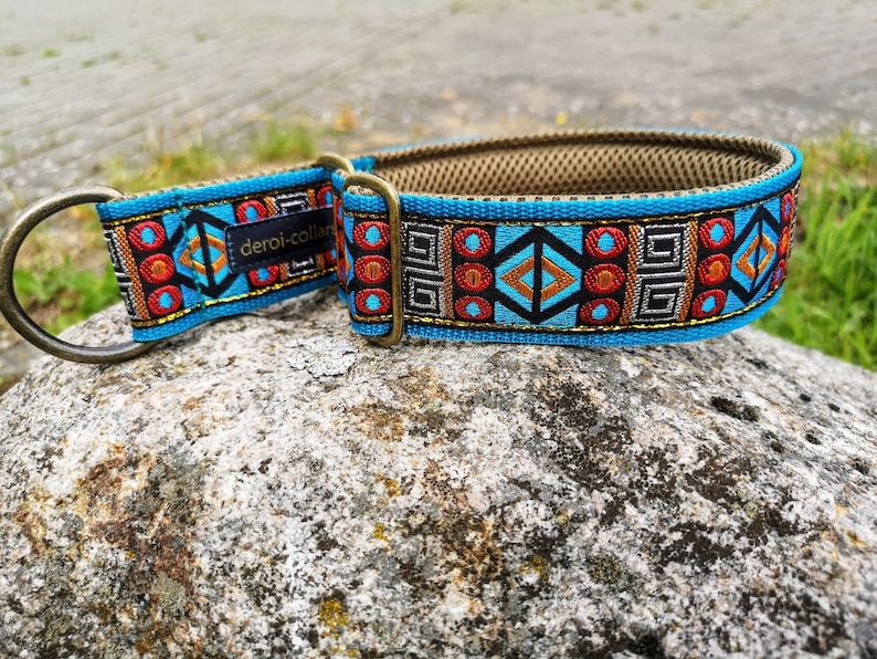 Dog collar with soft padding extra wide 4 cm, pull stop collar adjustable, martingale comfortable and light, gift for dog image 5