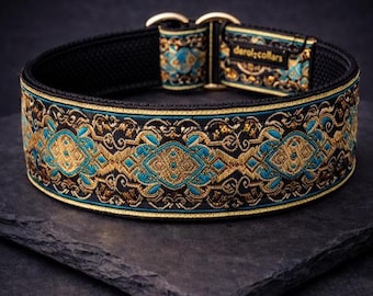 Stylish martingale dog collar, extra wide (5 cm), soft padding, adjustable, sturdy, comfortable, lightweight, gift for dogs