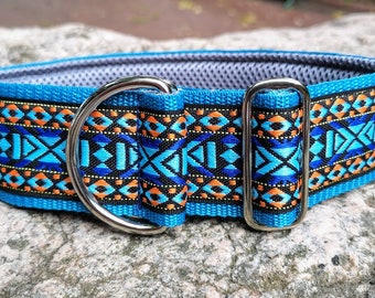 Martingale Hundehalsband extra breit 5cm mit weicher Polsterung & passende Leine 2m, verstellbares Zugstopp, Hundehalsband mit Tragekomfort