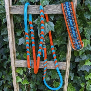 Hondenhalsband extra breed 5 cm met zachte vulling en bijpassende riem, verstelbare trekhalsband, martingaal, cadeau-idee voor hondenbezitters mit Leine