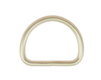 2x robust metal D-ring silver half ring welded, 10 mm to 50 mm, for collars, harnesses, bag accessories and craft projects