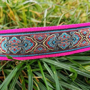 Magnifique collier pour chien anti-traction extra large 4 cm avec rembourrage doux effet pailleté subtil martingale réglable confortable et léger