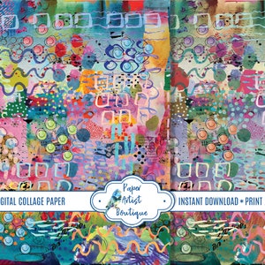 PRINTABLE Collage Paper For Scrapbooking Junk Journals Mixed Media Art Etc. Letter Size 2 Sheets