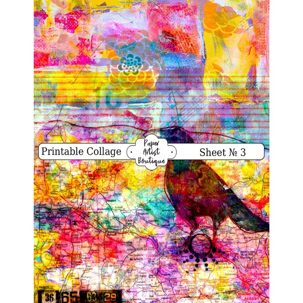 Printable Digital Collage Sheet Number 3 For Scrapbooking, Junk Journals & Mixed Media Art.