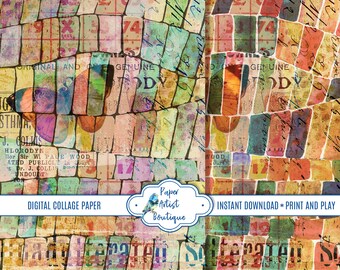 Artist Designed Collage Paper: Scrapbooking & Mixed Media (PRINTABLE)