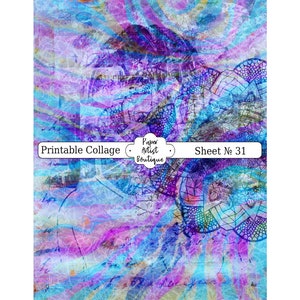 Printable Digital Collage Sheet Number 31 For Scrapbooking, Junk Journals & Mixed Media Art.