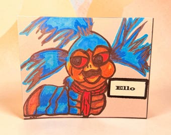 The Worm Labyrinth – Hand-Drawn Art postcard (Ello)