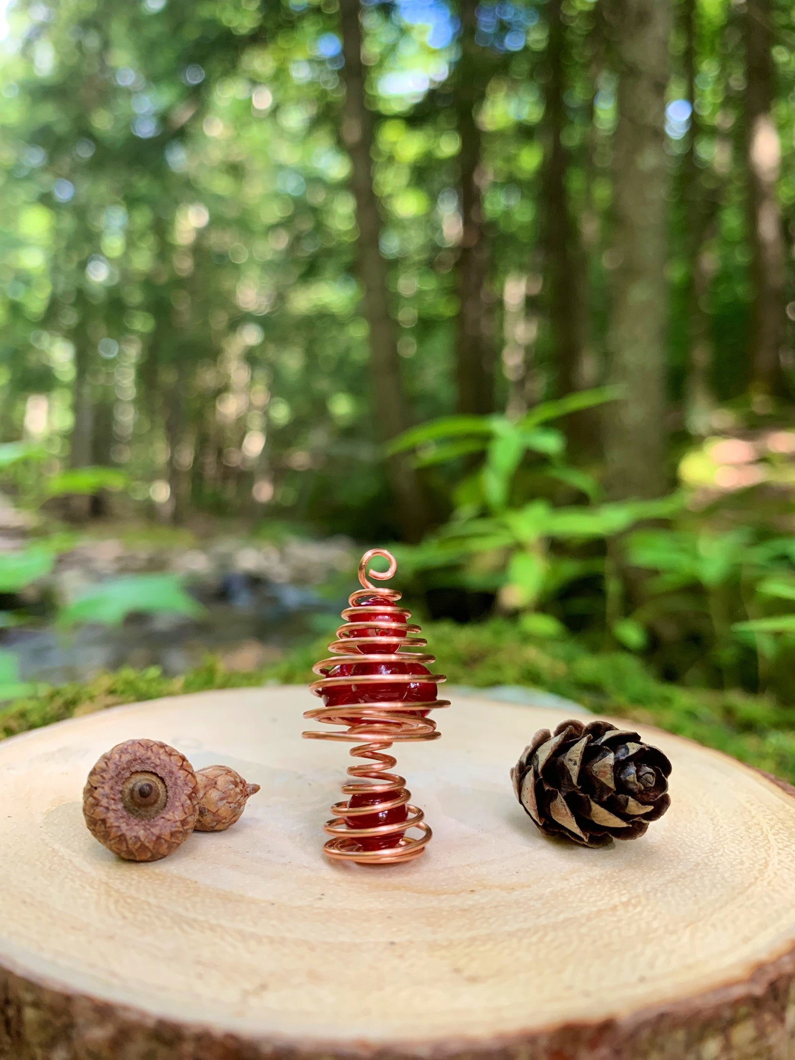 Tiny Mushroom Wire Wrapped Pendant Mushroom Pendant Dainty Etsy