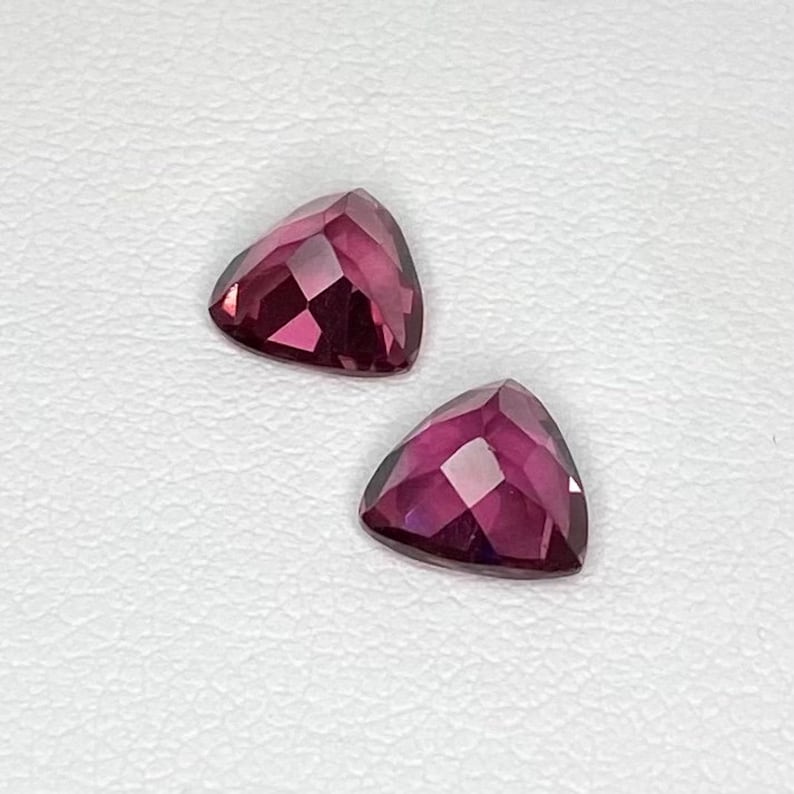 Pink Tourmaline 7mm Regular Cut Trillion Shape AAA Grade Matched Gems Pair SKU:157878 2.21 Cts