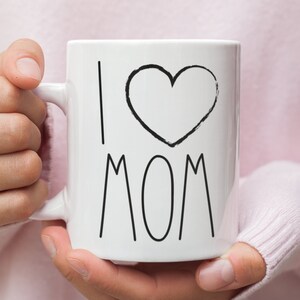 I Love Mom Kaffeetasse für Mutter, New Mom Geschenke, Muttertag, Baby Shower Geschenk, Mama Geschenk, Rae Dunn Inspirierter Stil