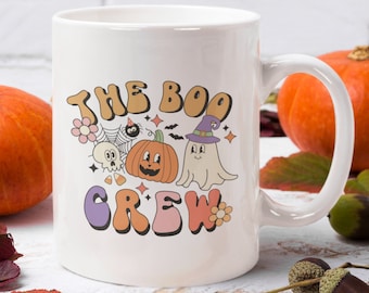 Retro Halloween Coffee Mug | Cute Retro Mug | The Boo Crew | Pumpkin mug