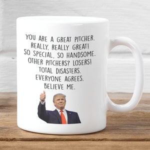Baseball Pitcher Mug Baseball Player Gift Funny Pitcher Gift for Men Trump mug Baseball Pitcher Coffee Cup Baseball Player Gag Gift for Him