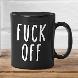 Rae Dunn Fuck Off Rude Gag Black Ceramic Mug