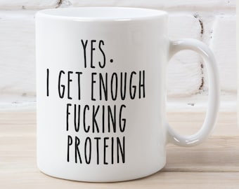 Funny Vegan Mug, Funny Vegan Gift, Travel Mug Vegan, Gift For Vegan, Birthday Vegan Gift, Gift for Vegetarian, Yes I Get Enough Protein Mug