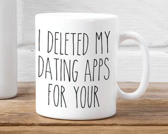 Acabo de comenzar a salir regalos Nueva relación Nuevo novio Idea de regalo Nueva novia Citas en línea Deslizar a la derecha Divertido Día de San Valentín Taza de café