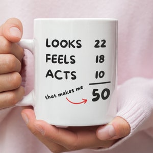 50th birthday gift, 50th birthday mug, 50 birthday glass, mugs for 50th birthday, fifty birthday, 50th birthday coffee mugs