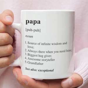 Papa definition Coffee Mug, Papa Gift, Papa Mug, Father&#39;s Day Gift, Papa to be gift