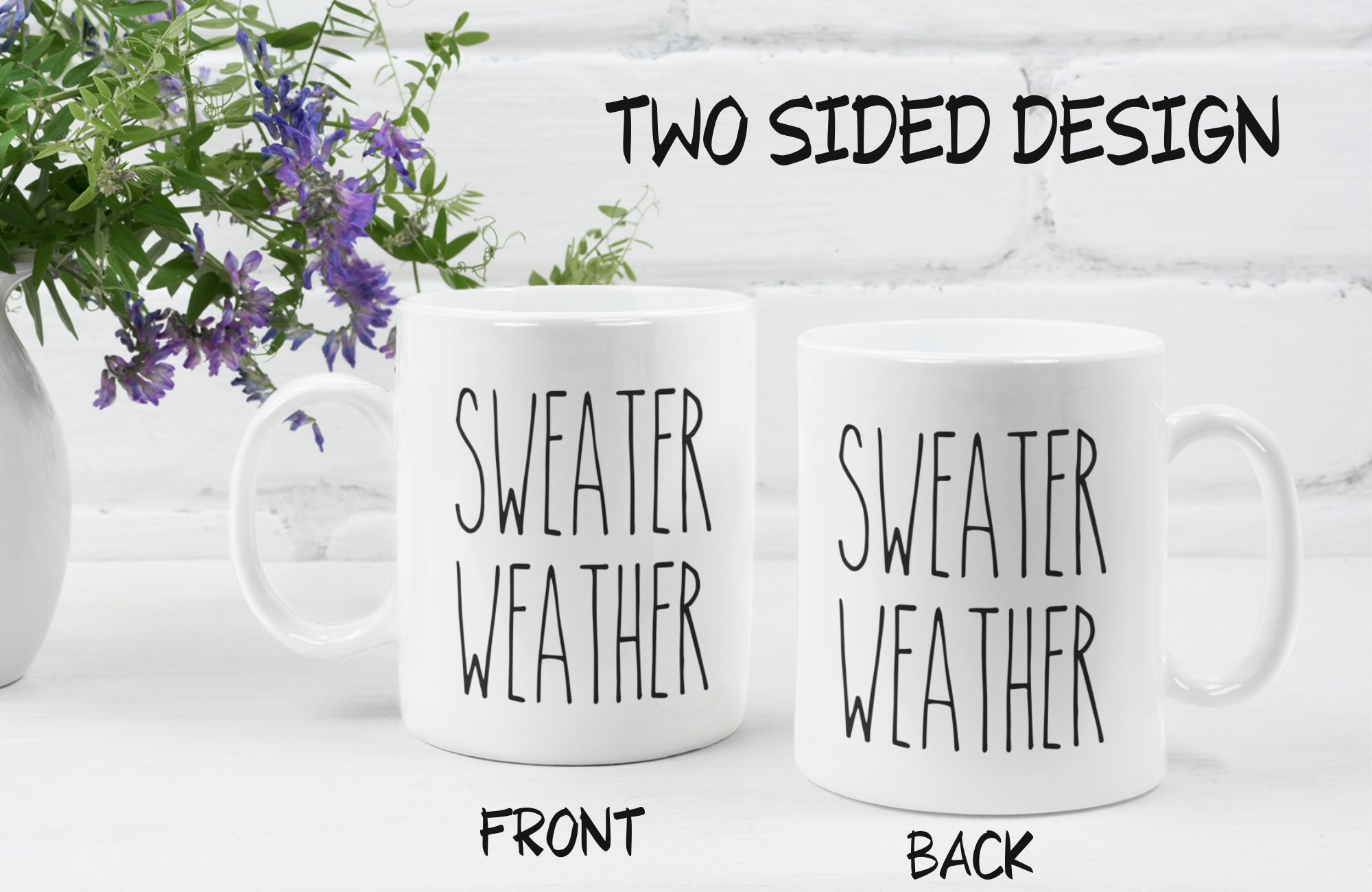 Rae Dunn Inspired Sweater Weather Mug, Thanksgiving Mug, Fall Coffee ...