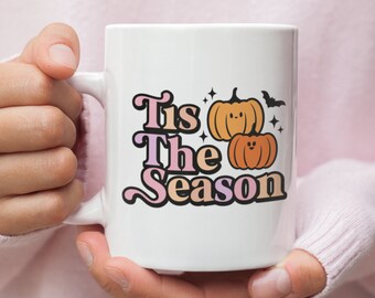Retro Halloween Coffee Mug | Cute Retro Mug | Tis the season | Pumpkin mug