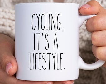 Cycling Gifts, Cycling Mug, Funny Gift Cyclist, Cycle Gift for Man, Bike Gift for Him, Bike Mug Husband, Rae Dunn inspired