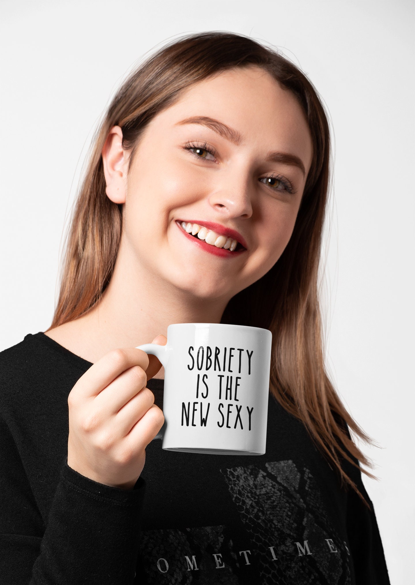 QASHWEY Tazza Da Viaggio 590 Ml - Regalo Sobrietà Con Scritta Ispirazionale - Acciaio Inox